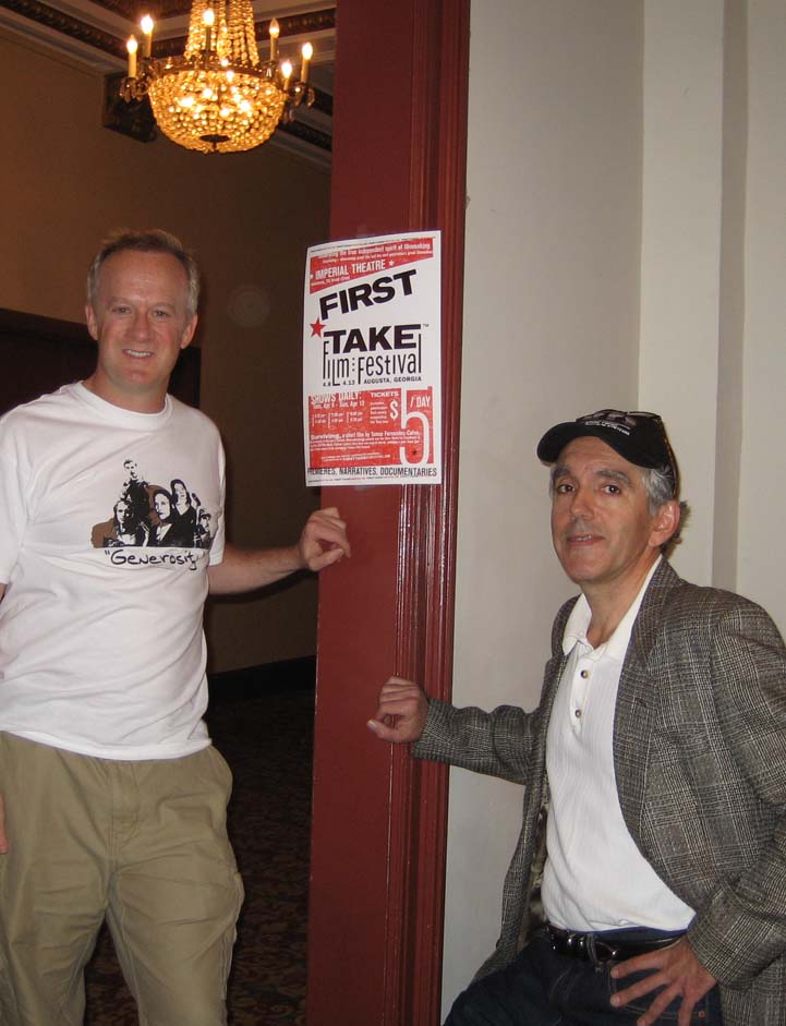 Ray Keller and Shcarles Scavullo, Manager of the Imperial Theatre