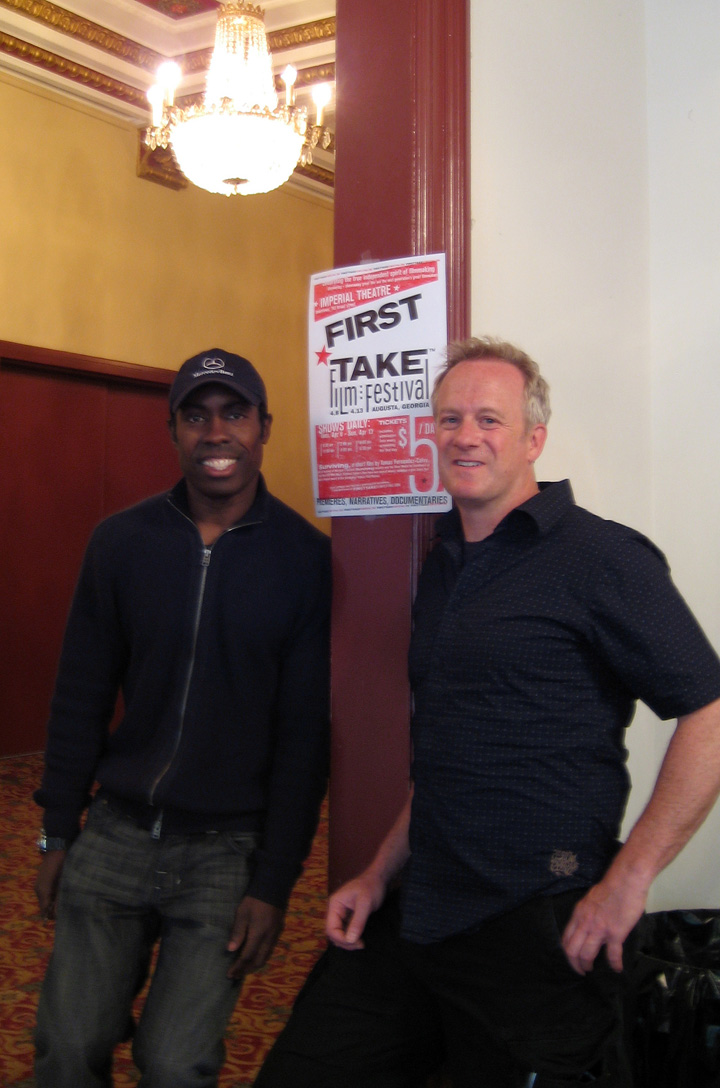 Festival director Gregory Glover and Ray Keller at the First Take Film Festival